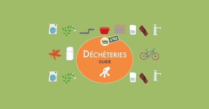 Bannière avec des illustrations pour le guide des déchetteries de la CCVBA