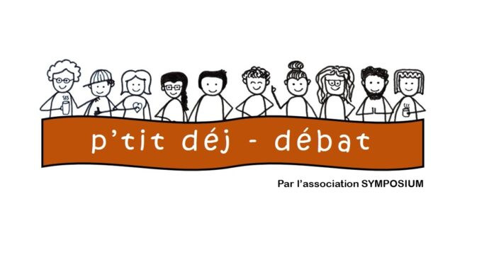 Dessin de plusieurs personnages pour illustrer les rencontres autour d'un petit déjeuner organisées par Symposium