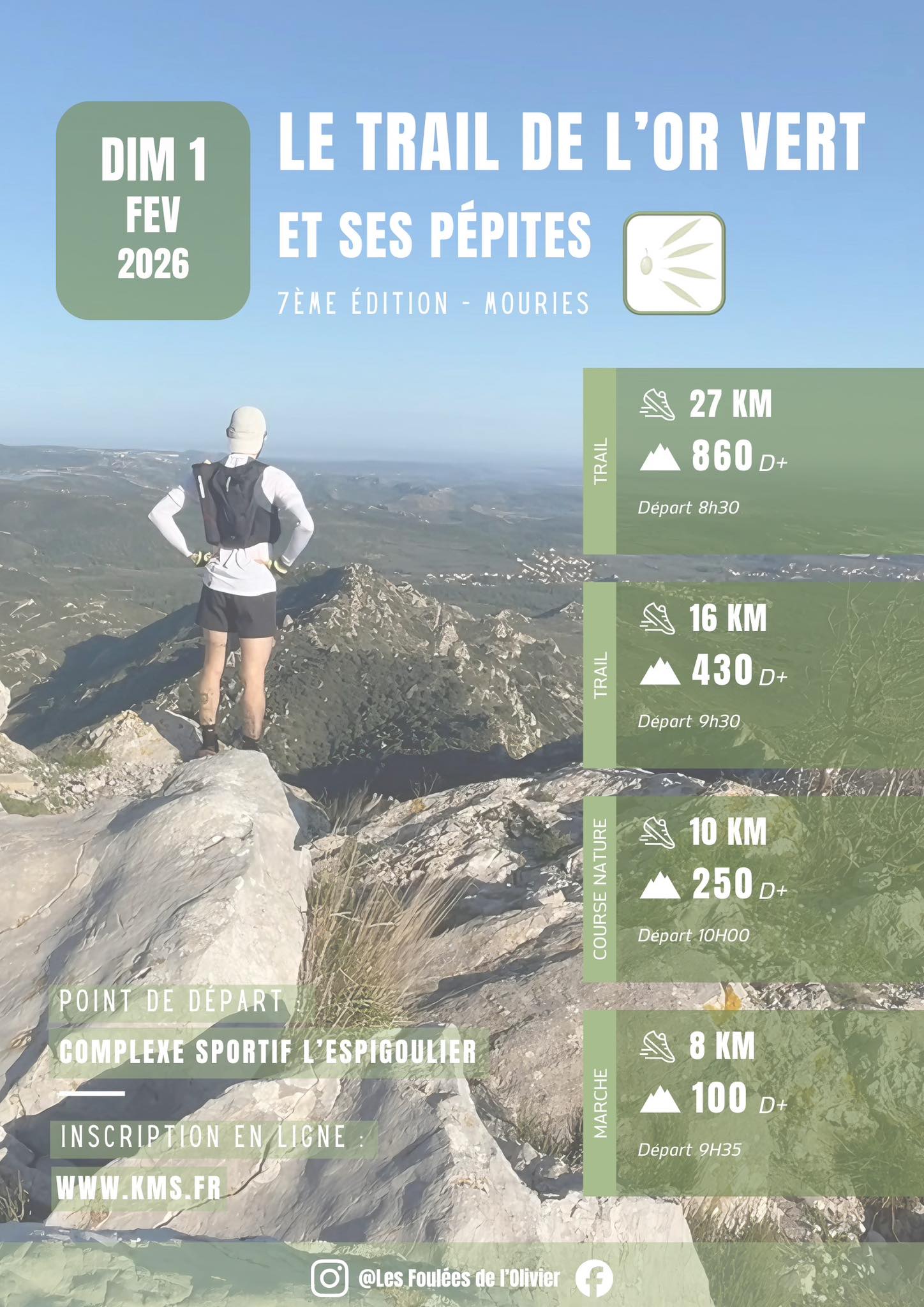 Affiche Trail de l'Or vert 2026