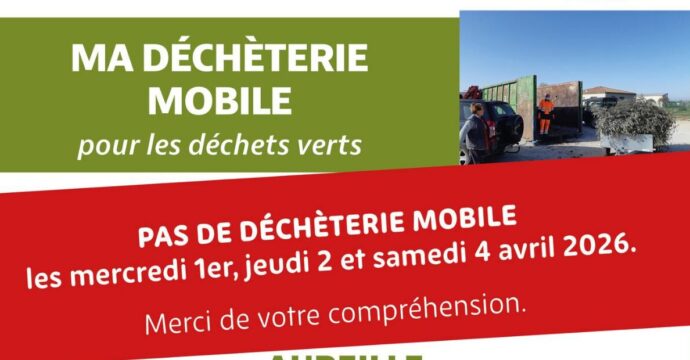 Arret temporaire decheterie mobile avril 26